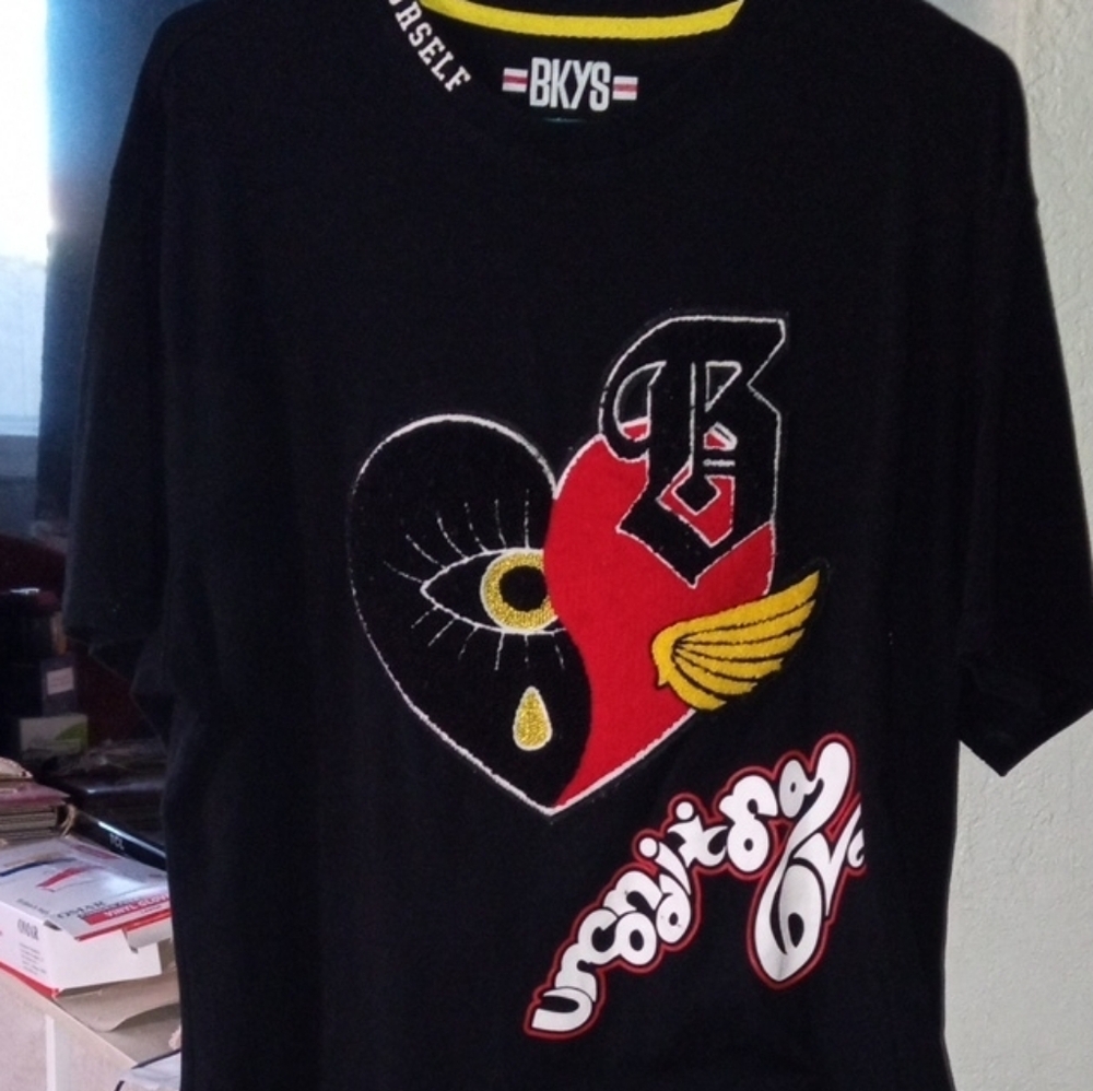 BKYS Black UNCONDITIONAL Graphic T-Shirt Men's 2XL PRE-OWNED